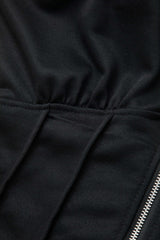 Hooded Half Zipper V-neck Jacket