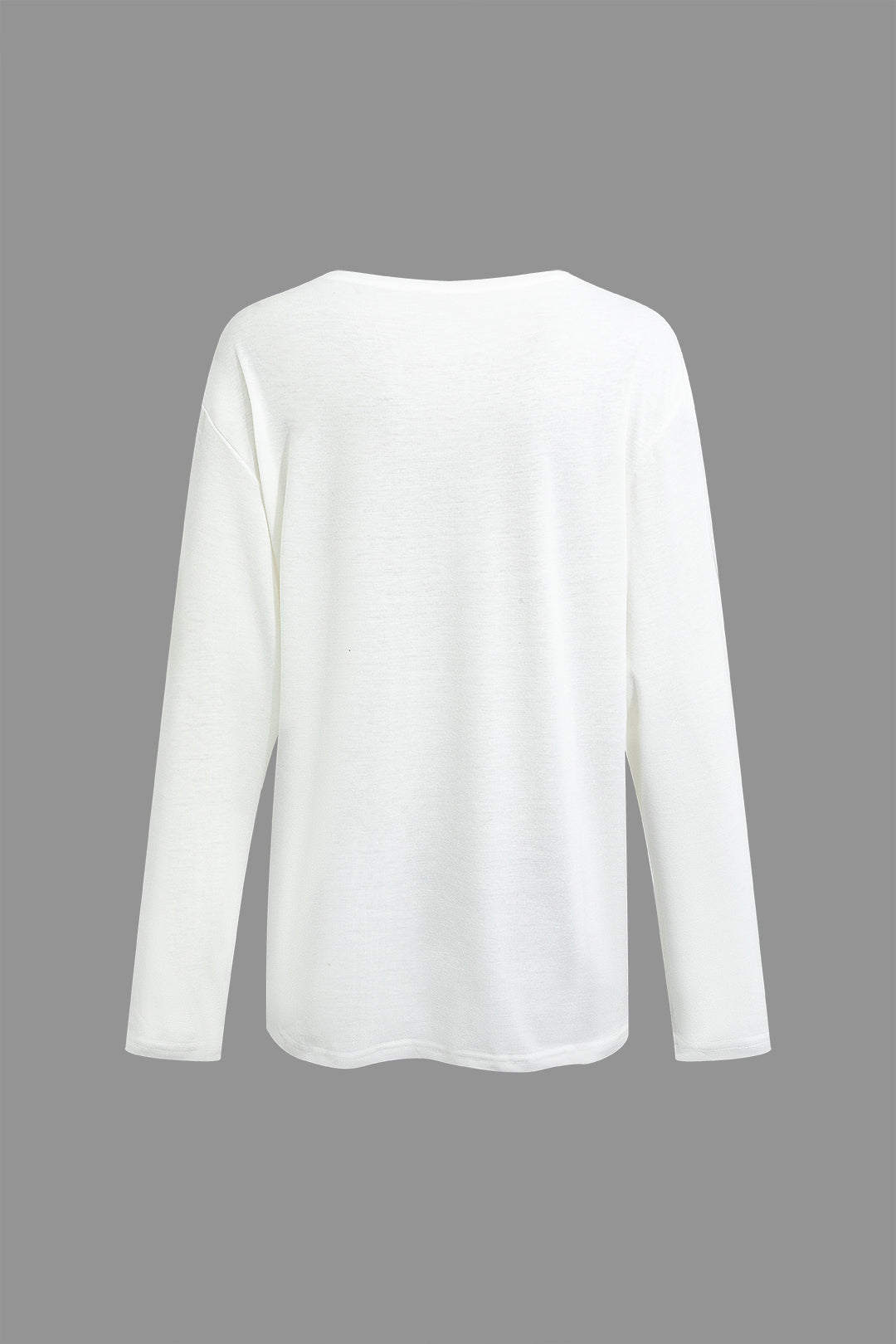 Body Print Round Neck Long Sleeve T-shirt