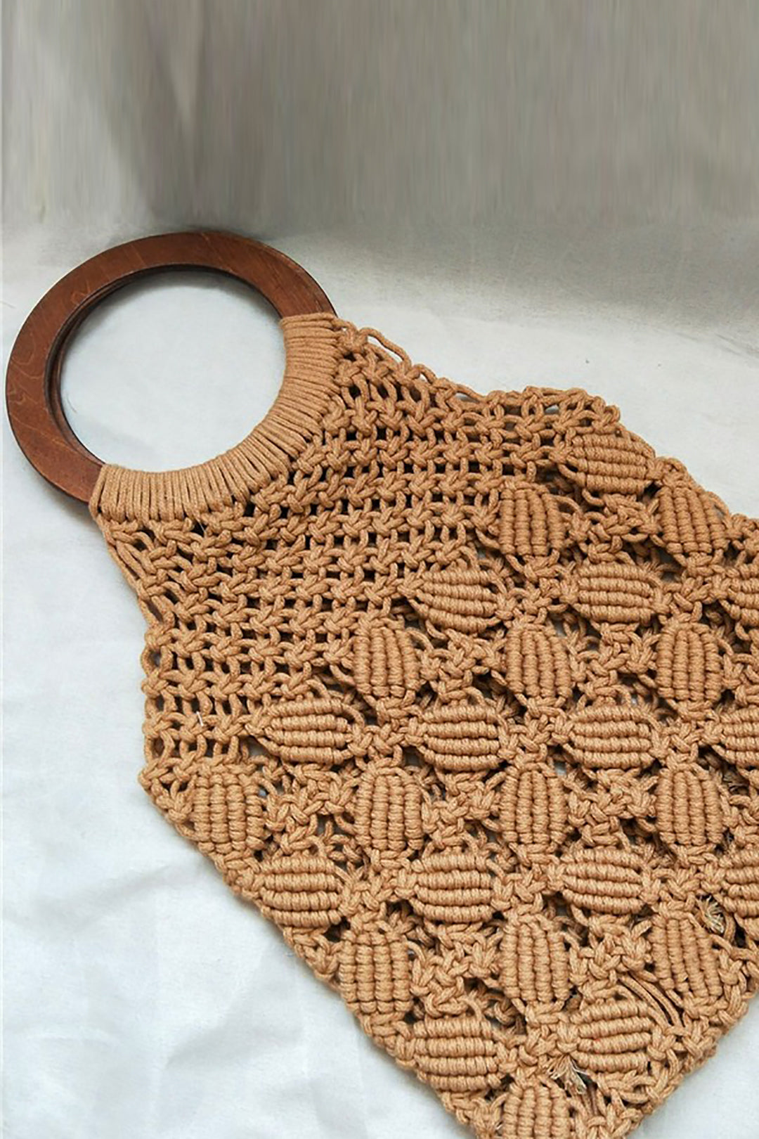 Braided Circle Handle Tote Bag