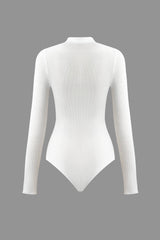 Mock Neck Cut Out Long Sleeve Bodysuit