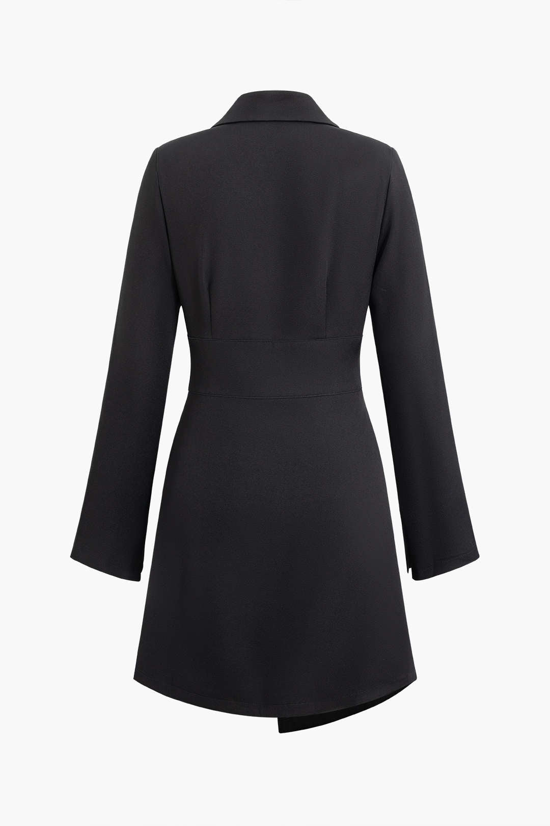 Asymmetrical Notched Lapel Wrap Blazer Dress