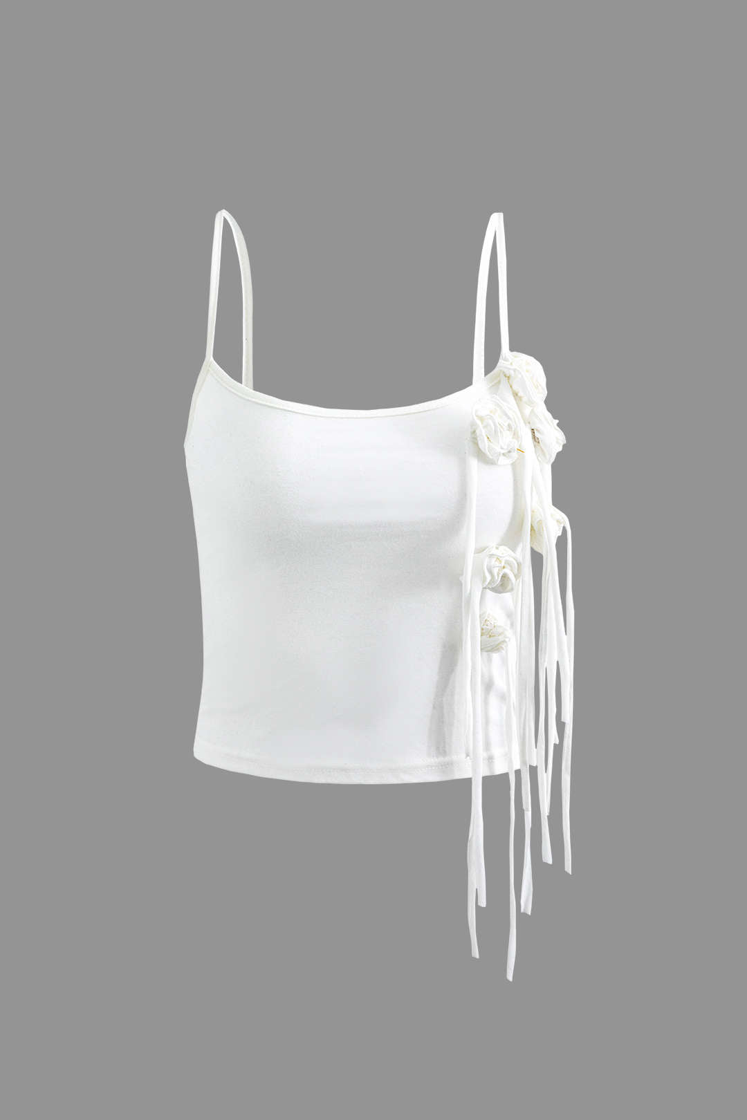 3D Flower Fringe Detail Cami Top