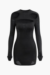 Cut Out Round Neck Mini Dress
