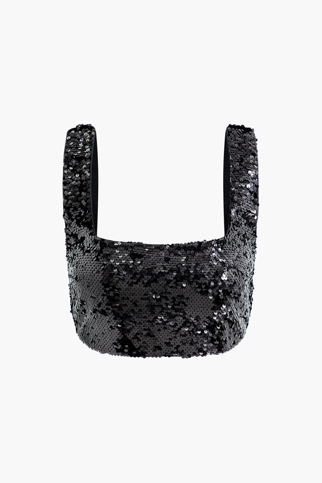 Sequin Zipper Crop Cami Top