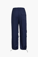 Drawstring Straight Leg Cargo Pants
