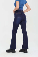 High Waisted Raw Hem Flare Leg Jeans
