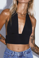 Halter Backless V-neck Tank Top