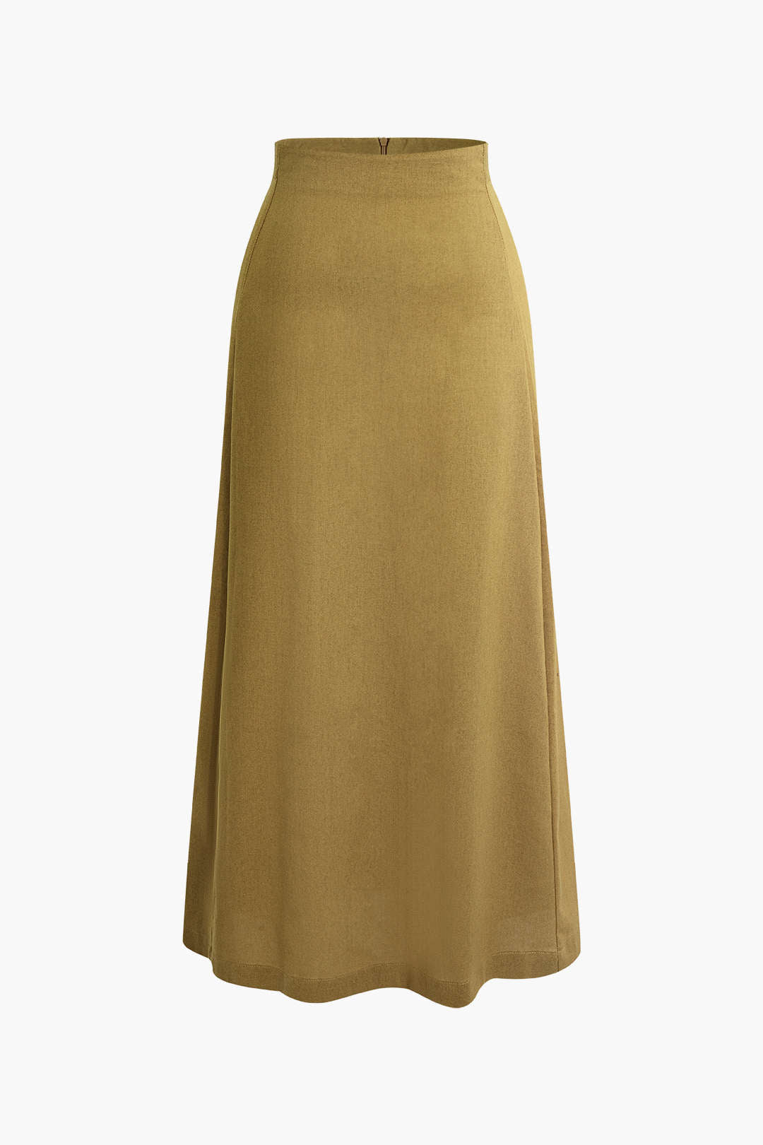 Solid High High Waisted Midi Skirt