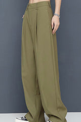 Pleated Straight Leg Pants