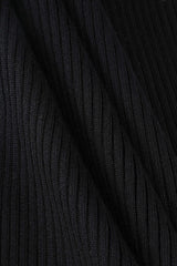 Long Sleeve Cut Out Front Twist Rib Knit Midi Dress