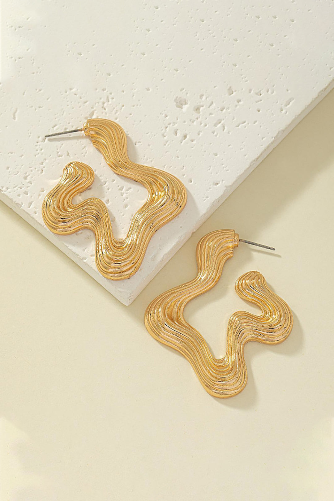 Warped Textured Metal Earrings