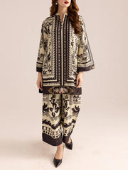 Art Deco-Inspired Monochrome Printed Co-ord Set