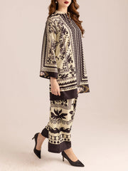 Art Deco-Inspired Monochrome Printed Co-ord Set