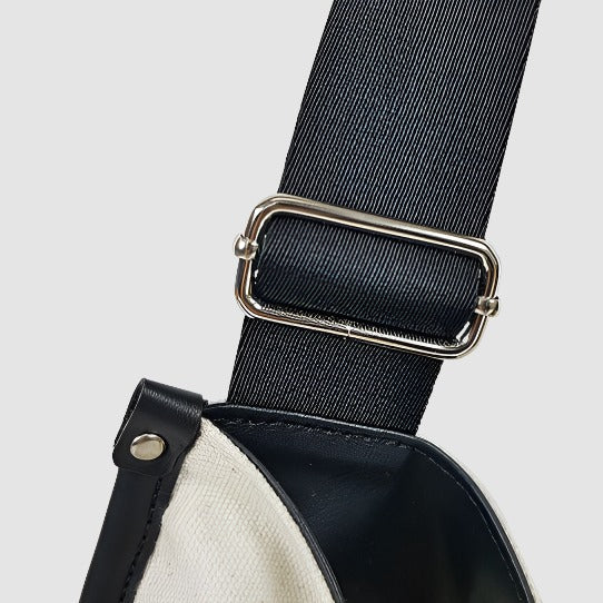 Black Trim Round Canvas Tote Bag