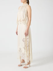 Exquisite Lace Sleeveless Tank Top-White