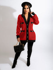 Plaid Long Sleeve Coat