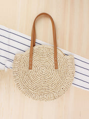 Vintage Round Straw Beach Bag