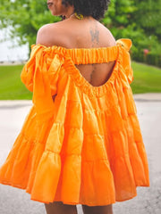 Off Shoulder Tiered Loose Dress