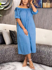 Off Shoulder Pockets Loose Jumpsuit