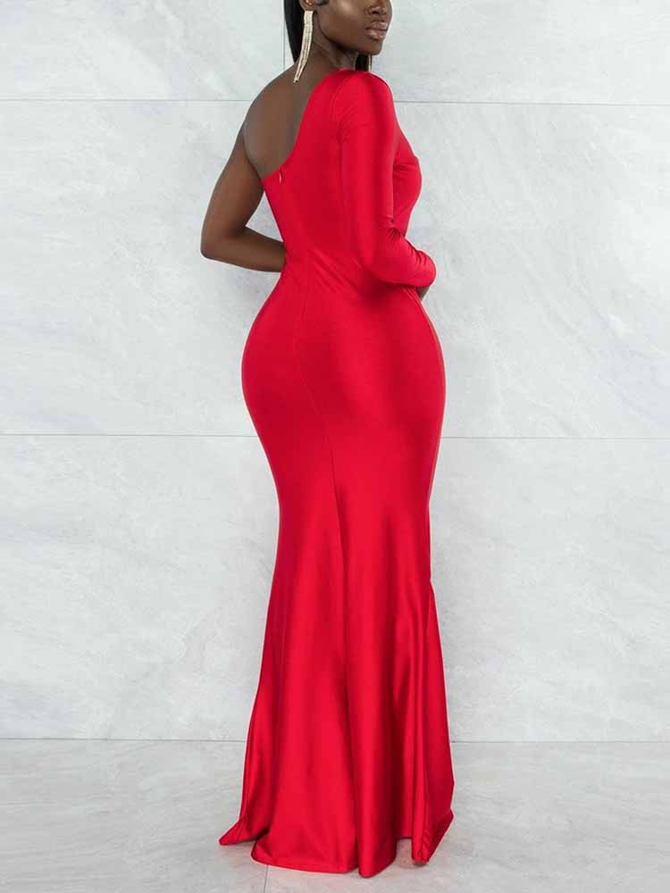 One Shoulder Mermaid Maxi Dresses