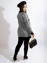 Plaid Long Sleeve Coat