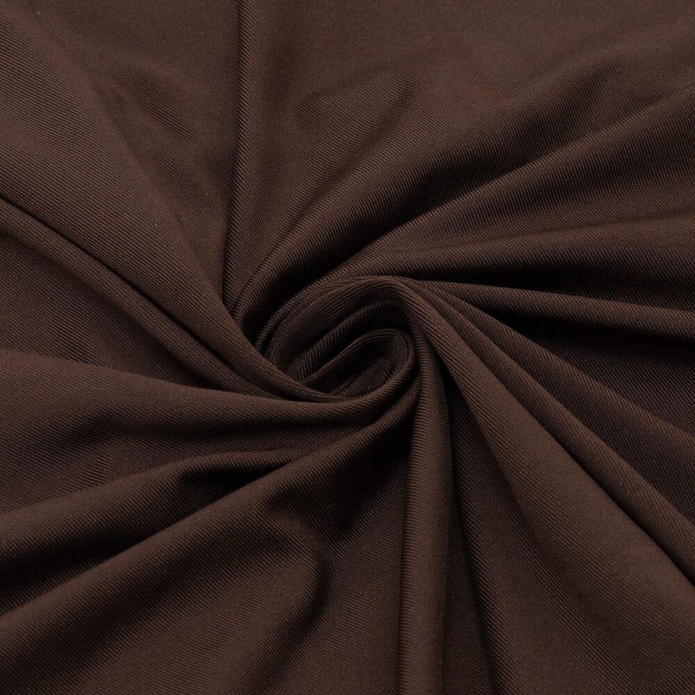 MESH LONG SLEEVE MAXI DRESS IN COFFEE