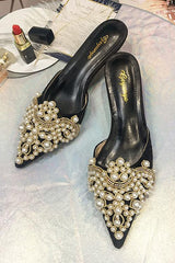 Pearl High Heel Mules Pumps