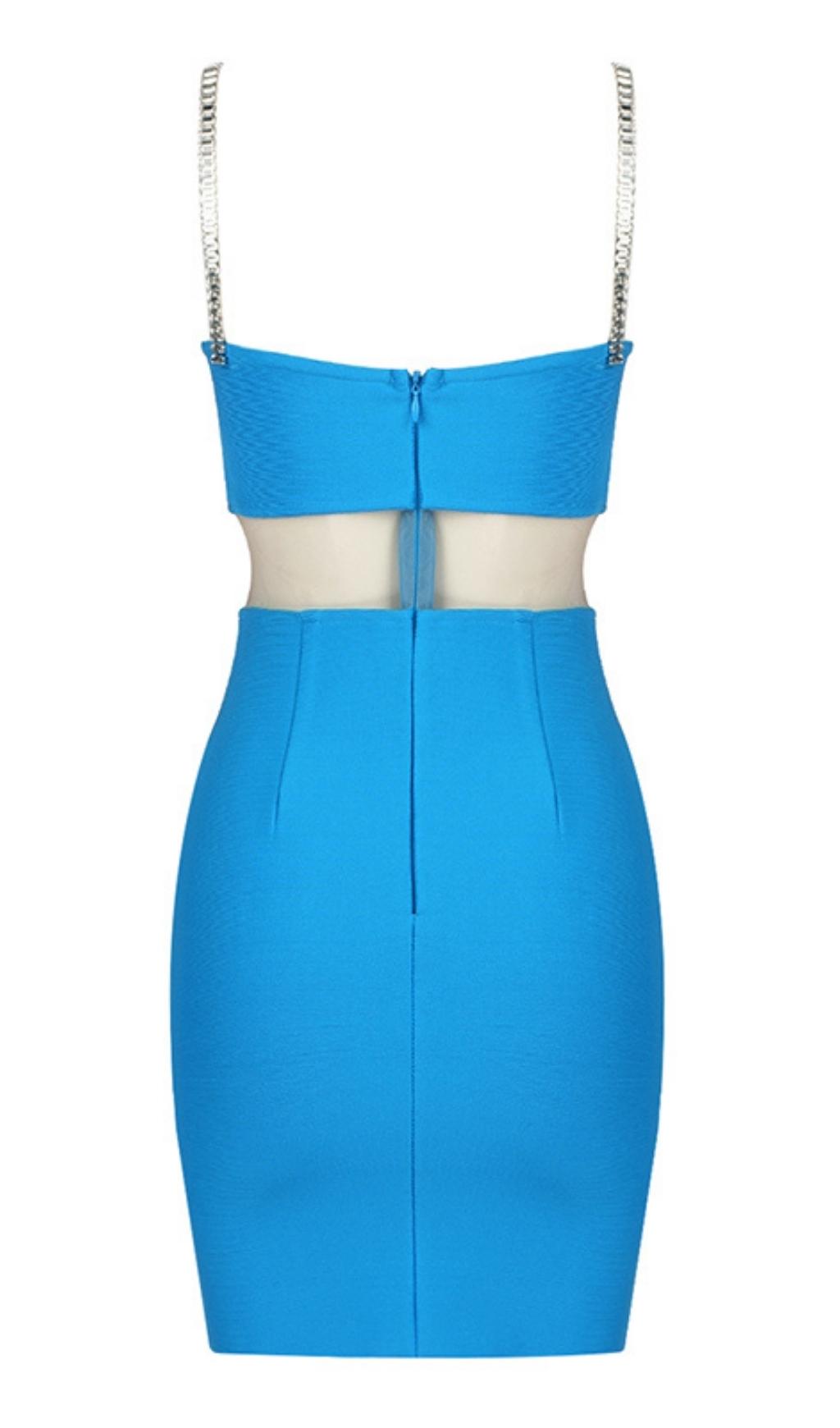 TWO PIECE SUIT MINI DRESS IN BLUE