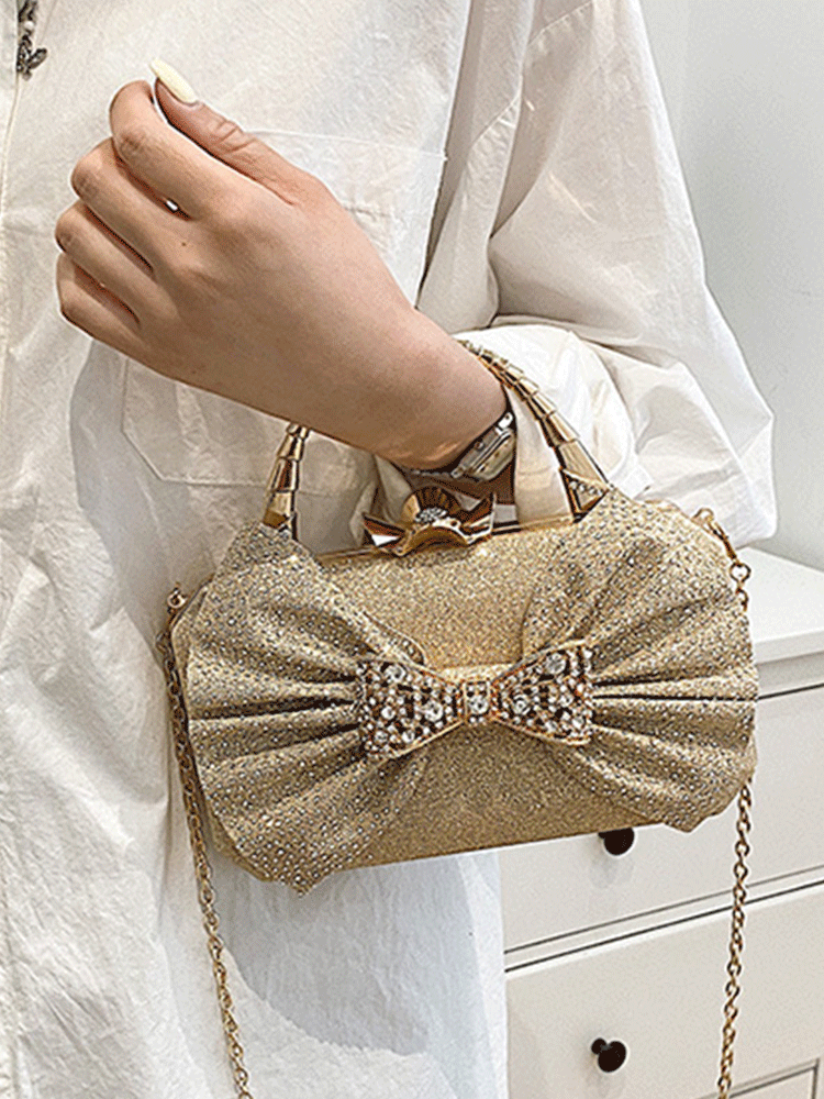 Bow Sequine Party Handbag