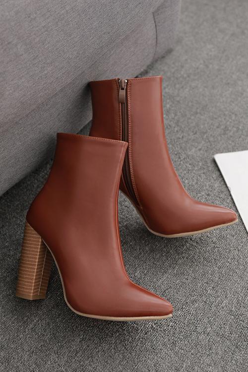 Point High Heels Ankle Boots