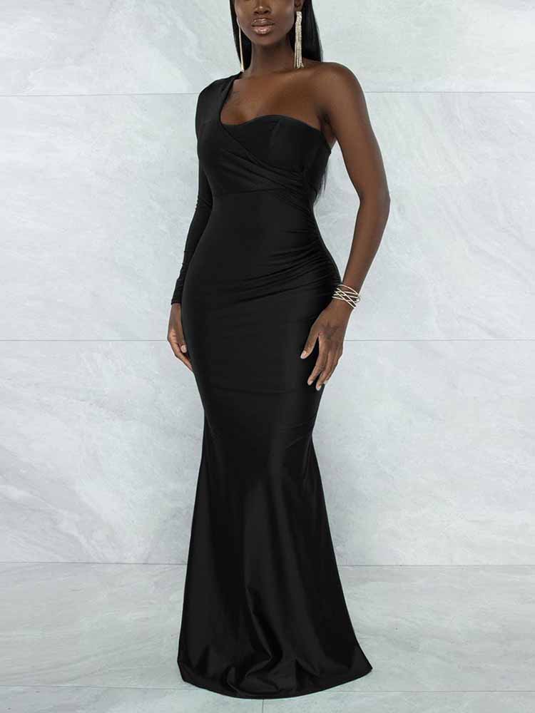 One Shoulder Mermaid Maxi Dresses