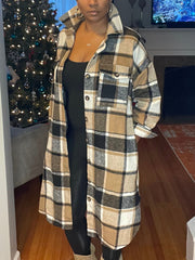 Plaid Button Shirt Coat