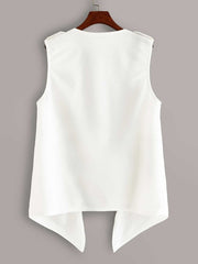 Button Shoulder Duster Vest