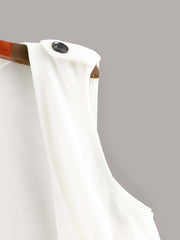 Button Shoulder Duster Vest