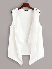 Button Shoulder Duster Vest