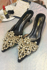 Pearl High Heel Mules Pumps