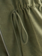 Plus Zip Up Drawstring Hooded Coat