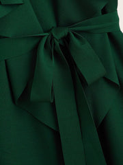 Draped Collar Self Belted Vest