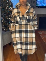 Plaid Button Shirt Coat