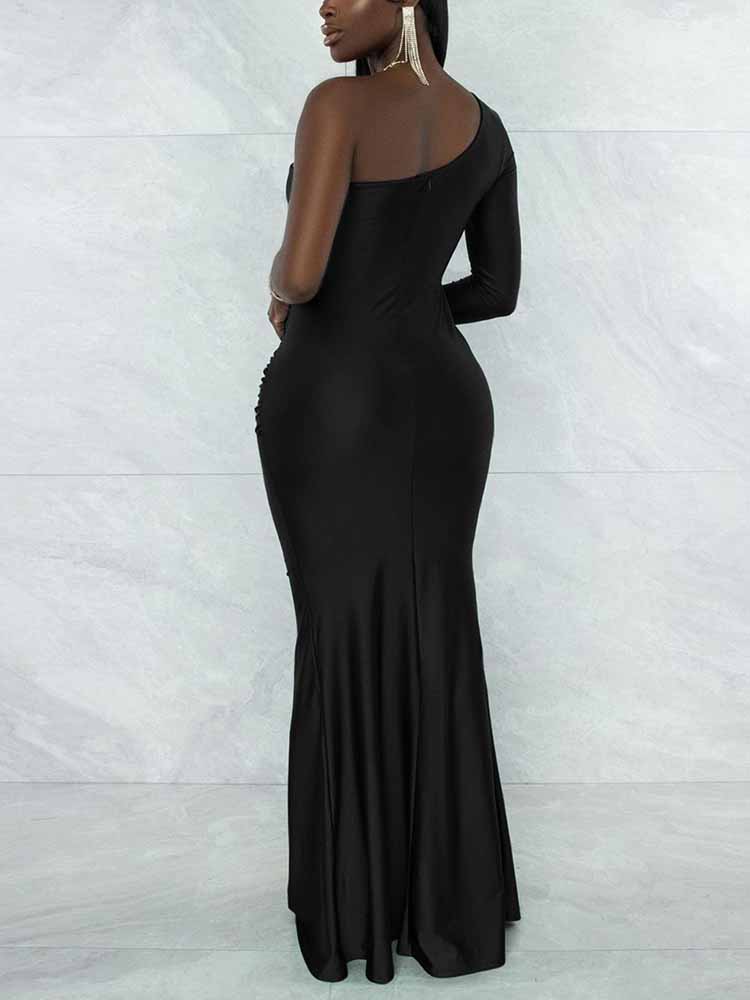 One Shoulder Mermaid Maxi Dresses