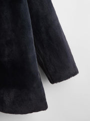 Solid Open Front Fuzzy Coat