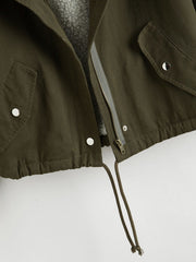 Drawstring Hem Parka Coat