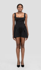 BACKLESS BOW MINI DRESS IN BLACK