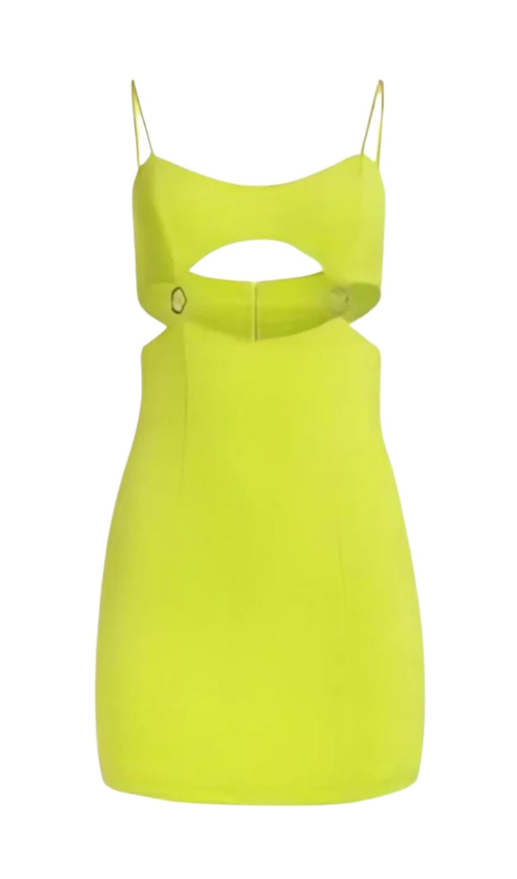 BANDAGE CUT OUT MINI DRESS IN GREEN