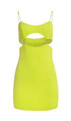 BANDAGE CUT OUT MINI DRESS IN GREEN