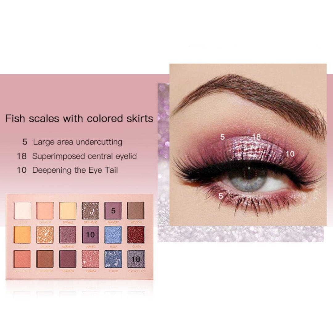 18-COLOR MATTE PEARLESCENT EARTH COLOR EYESHADOW