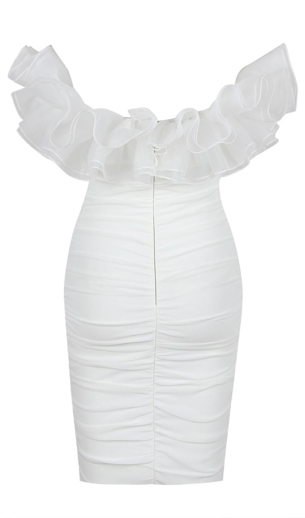 BODYCON BACKLESS MINI DRESS IN WHITE