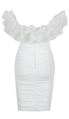 BODYCON BACKLESS MINI DRESS IN WHITE