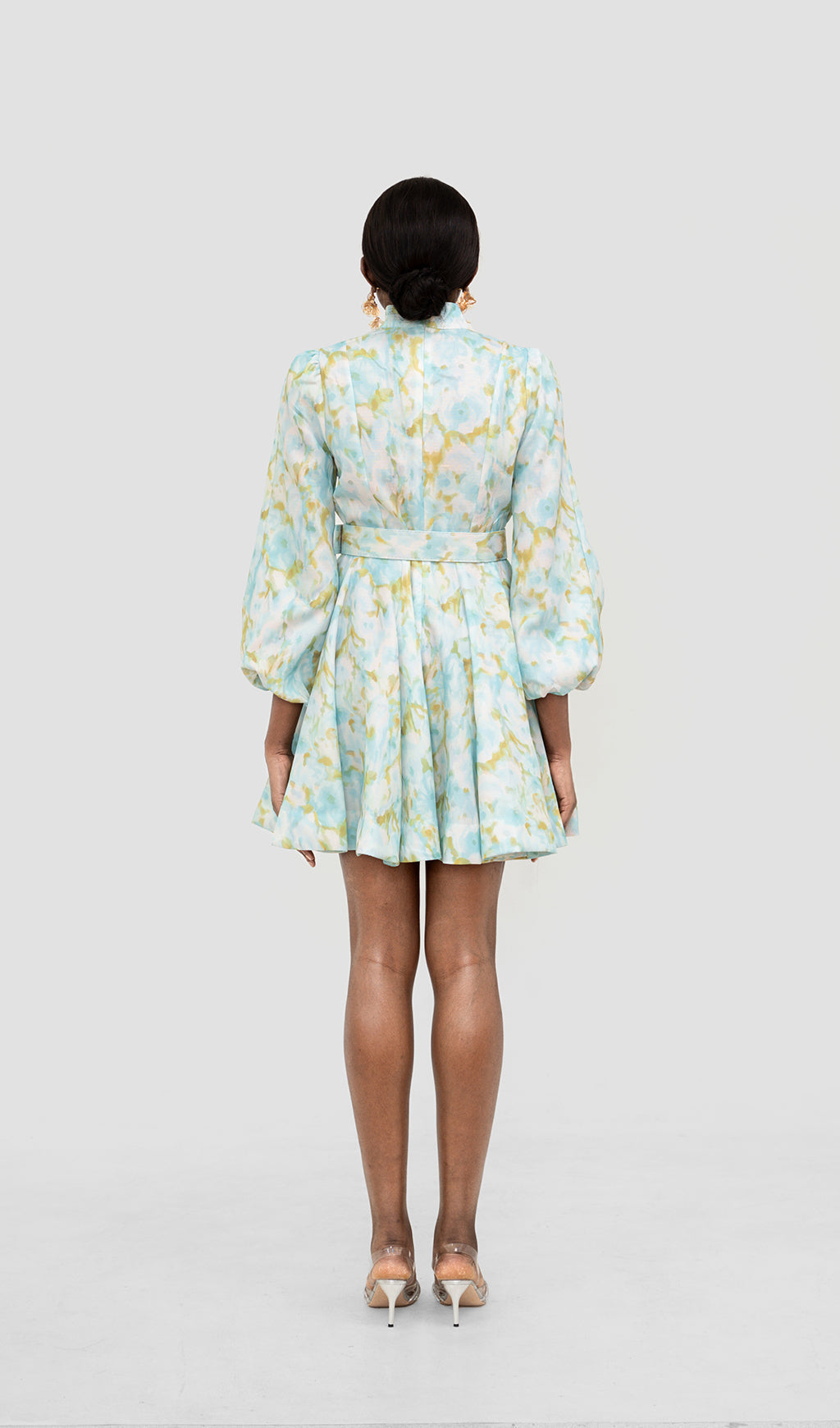 KELLEE AQUA FLORAL LONG SLEEVE MINI DRESS Aesvs KELLEE AQUA FLORAL LONG SLEEVE MINI DRESS Aesvs