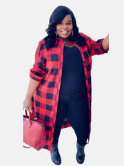 Plaid Single-Breasted Shirt Coat